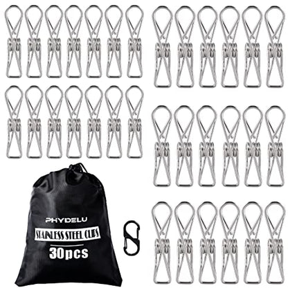 30 PCS Clothes Pins Heavy Duty Outdoor Metal Clothespins Laundry pins Clips - size: 30pcs large size Clothes Pins