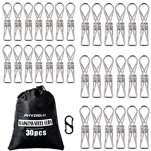 30 PCS Clothes Pins Heavy Duty Outdoor Metal Clothespins Laundry pins Clips - size: 30pcs large size Clothes Pins