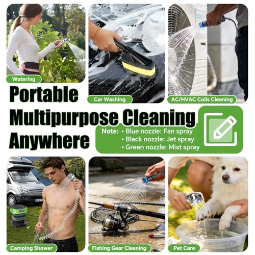 SYNNA Portable Cordless Electric Sprayer with Auto-Retractable Hose Reel