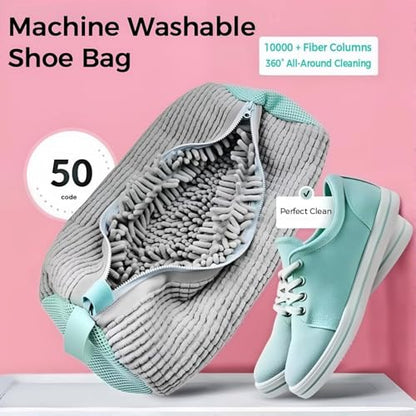 Shoe Washing Machine Bag, Thick Mesh Laundry Bag with Zipper Lock, Anti-Deformation Reusable Shoe Cleaner Bag for Sneakers Canvas Athletic Shoes 1-Pack Grey - color: Grey