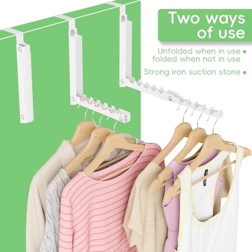 Foldable Over the Door Hooks, Over the Door Hanger for Space Saving - color: White-1