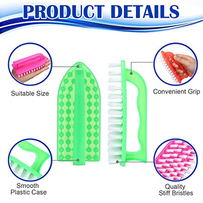 Eaasty 24 Pack Scrub Brushes Stiff Bristles, Comfort Grip Cleaning Tool