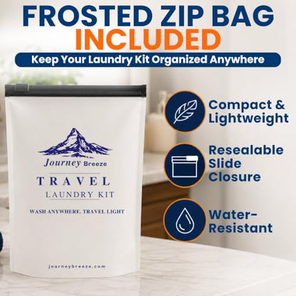 Travel Laundry Detergent Sheets Kit – Laundry Detergent Sheets 50-Count + Lightweight Travel Clothesline & Universal Sink Stopper with Canvas Bag and Frosted Zip Pouch for Hotels, Cruises & Trips - style: Pocket Sheets+Lt Clothesline+Sink Stopper