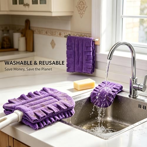 10 Pack Duster Refills with 2 Dusting Wands Reusable Pads