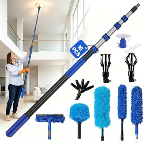 Light Bulb Changer for High Ceilings with Pole, 20FT Reach, Chandelier Kit (Blue) - color: Blue