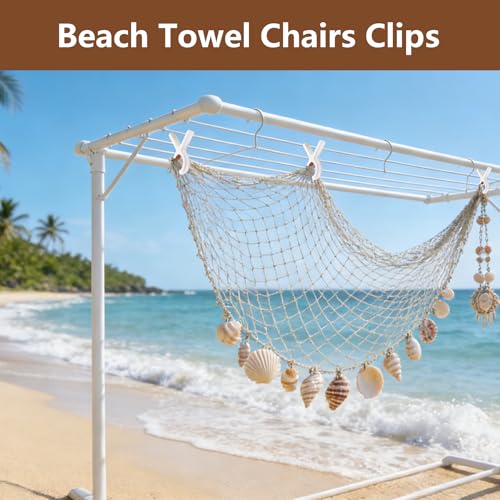 Large Beach Towel Clips Heavy Duty Plastic Towel Clips for Beach Pool Chairs on Cruise Boat Windproof Beach Clips Pins with Stronger Spring Hold Tightly Beach Cruise Essentials (12, Blue and Khaki) - color: Blue and Khaki