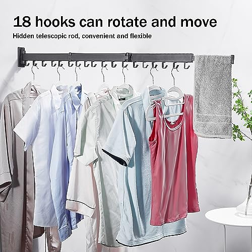 ZdwCyl Clothes Drying Rack,Laundry Drying Rack Wall Mount, Space Saver Clothes Rack,Retractable,Collapsible(Tri-Fold), for Balcony,Laundry,Bathroom, Dark Grey Color,3z-g02 - style: Gray-Basic