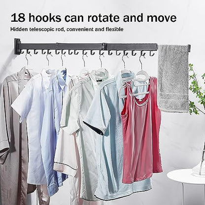 ZdwCyl Clothes Drying Rack,Laundry Drying Rack Wall Mount, Space Saver Clothes Rack,Retractable,Collapsible(Tri-Fold), for Balcony,Laundry,Bathroom, Dark Grey Color,3z-g02 - style: Gray-Basic