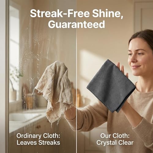 5 Pack Microfiber Cleaning Cloths (20x25cm) — Lightweight, Lint-Free & Streak-Free Towels for Delicate Surfaces, Electronics and Glass - size: 20*25CM