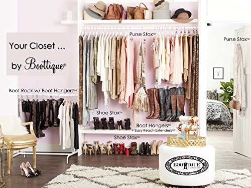 Boottique Add-on Boot Hangers - SET OF 6 Only - Holds, Shapes, & Protects Most Styles of Boots (6 Original Silver Hangers) - color: 6 Silver Hangers Add-on