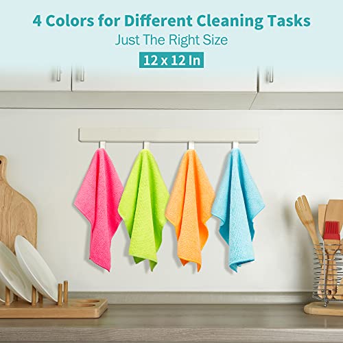 Microfiber Cleaning Cloth - 60 Pack Shop Towels, 12" x 12" Cleaning Rags Lint Free, Reusable Microfiber Towels for Cars Kitchen Automotive House Office - color: Multicolor, style: 60 Pack