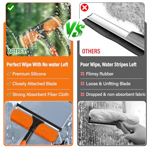 26FT High Window Cleaning Kit with Pole,2 in1 Professional Window Squeegee - color: 10.65in Squeegee, size: 20FT(Reach 26ft)
