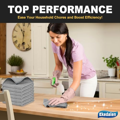 Ekedalen Microfiber Cleaning Cloth Lint Free Glass Polish, Grey - color: Grey