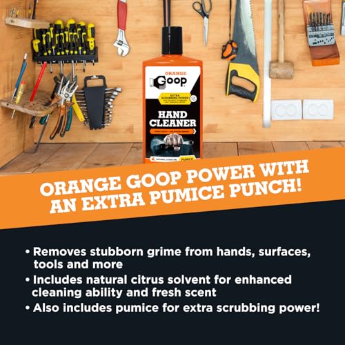 GOOP Orange Liquid with Pumice Multi-Purpose Waterless Hand Cleaner - 16 oz Flip-Top Bottle (Pack of 2) - size: 16 Fl Oz (Pack of 2)