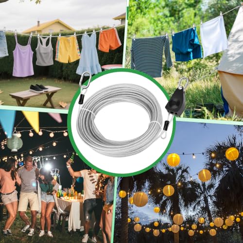 Windspeed Retractable Clothesline Outdoor Heavy Duty Travel Clothesline Retractable Clothes Line for Outside Travel Camping Cloth Line, Galvanized Steel Material, and 10 Clips, Storage Bag (50Ft) - size: 50Ft