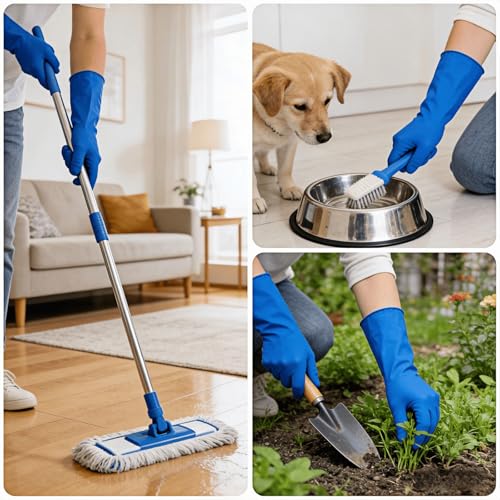 Long Sleeve Nitrile Disposable Gloves 16inch Cleaning 50PCS - color: Blue, size: Medium