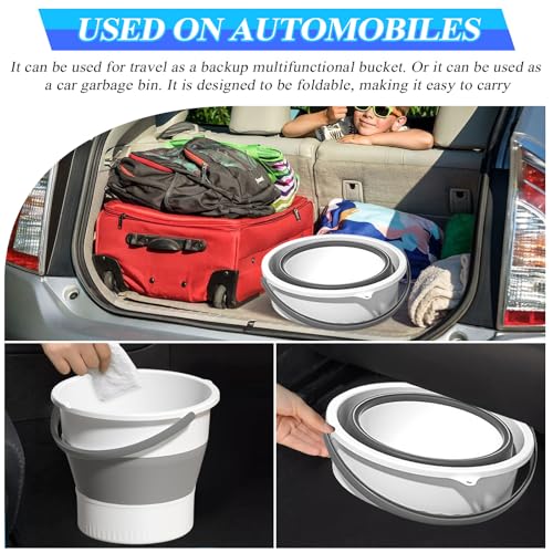 Collapsible Bucket 4.5 Gallon/17L Large Capacity Foldable Cleaning Buckets - color: Large White