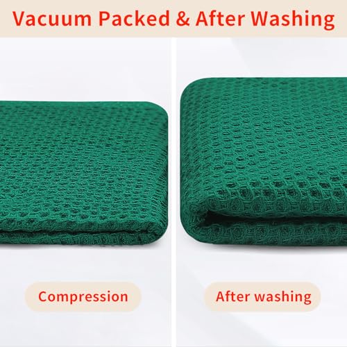 Homaxy 100% Cotton Waffle Weave Kitchen Dish Towels 6-Pack, Dark Green - color: Dark Green, size: 13 X 28 - 6 Pack