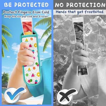 6-Piece Ice Pop Neoprene Insulator Sleeves, Kids' Multicolor Ice Sleeves Holder Bags, Reusable Popsicle Covers - color: Magic World