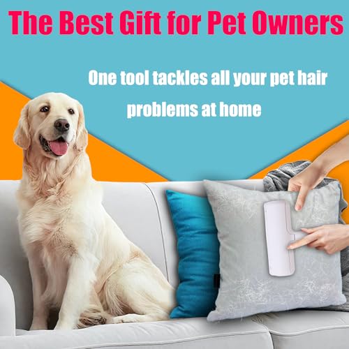 Bestac Pet Hair Remover Reusable Lint Roller - Dog & Cat Fur Removal Tool for Couch, Furniture, Carpet, Clothing, Bedding, Car Seat (White)