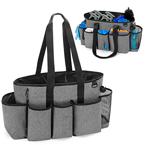 LoDrid Professional Cleaning Tote Caddy for Cleaning Supply, Gray - color: Gray