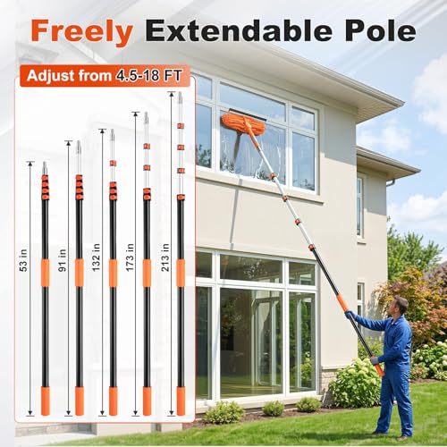 25 Foot High Ceiling Duster Kit with 4.5-18ft Extension Pole - size: 18 feet
