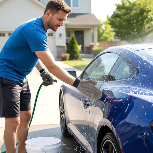 8 Pack Microfiber Cleaning Dusting Mitt, 4 Colors Washable Reusable Cleaning Gloves with Thumb Elastic Glove Cuffs for Car Wheel House Furniture Blinds Kitchen Dust