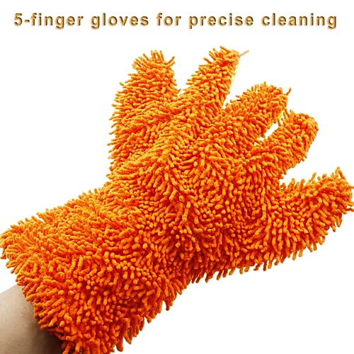 BokWin 2-Pack Car Wash Mitt, Orange - color: Orange