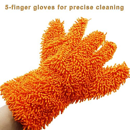 BokWin 2-Pack Car Wash Mitt, Orange - color: Orange