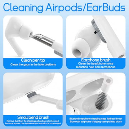 32-in-1 Keyboard Cleaning Kit iPhone Charging Port Speaker Cleaner - color: White