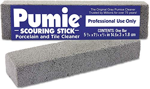 PUMIE Pumice Scouring Stick for Cleaning Toilet Rings Stain & Hard Water Rings, Extra Strong Heavy Duty Pumice Stone for Toilet Cleaning, Rust, Grills, Tough Bathroom, Ovens, Pools & Tubs - Pack of 1 - size: 1 Count (Pack of 1)