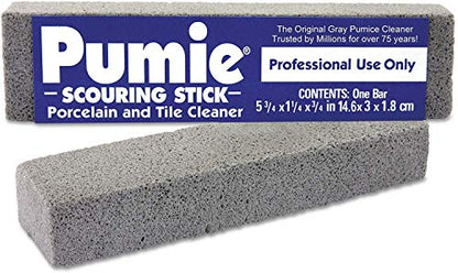 PUMIE Pumice Scouring Stick for Cleaning Toilet Rings Stain & Hard Water Rings, Extra Strong Heavy Duty Pumice Stone for Toilet Cleaning, Rust, Grills, Tough Bathroom, Ovens, Pools & Tubs - Pack of 1 - size: 1 Count (Pack of 1)