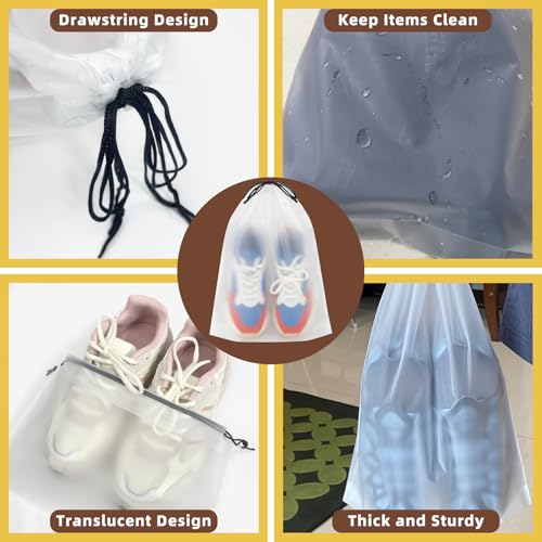 LazyMe Clear Shoe Bags for Travel, 11.8 x 15.7 Inch, 6 Pcs - color: Clear 6pcs