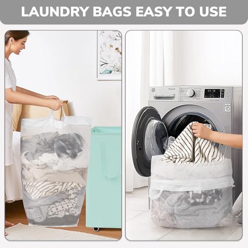 Goodpick 2-Pack Rolling Laundry Basket with Removable Wash Bag, 75L - color: Blue 2-Pack