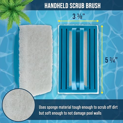 U.S. Pool Supply Hand-Held & Pool Pole Attachment Scrub Brushes, Scrubbing - size: 4x11