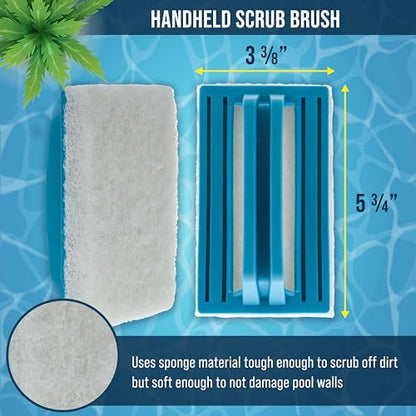 U.S. Pool Supply Hand-Held & Pool Pole Attachment Scrub Brushes, Scrubbing - size: 4x11