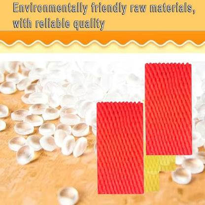 Fruit Protection Mesh Bags Foam Mesh Keep Safe Sleeves for Large Supermarkets, Shops (Red 24x10cm-20PCS) - size: Red 24x10cm-20PCS