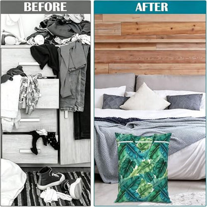 Hawaiian Leaves Turquoise Leaf Summer Travel Laundry Bags Cloth Diaper Wet Bags Handle Washable Dirty Clothes Bags Wet Dry Bag Suitcase Gym Swimming Pool College Dorm Wet Bag - color: 1 PC13, size: One Size