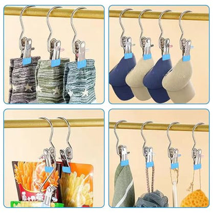 20 Pack Multi-Functional Boot Hangers - Space Saving Closet Clips & Laundry Hooks for Pants, Hats, Socks & Gloves (Blue)