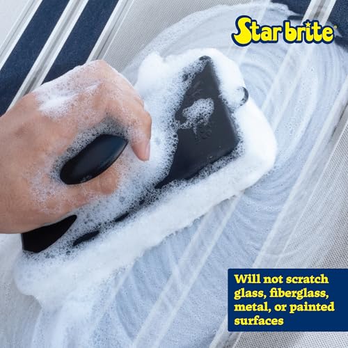 STAR BRITE Fine Super Scrubber Pad - Scratch-Free Cleaning - size: Medium, style: Fine (White)