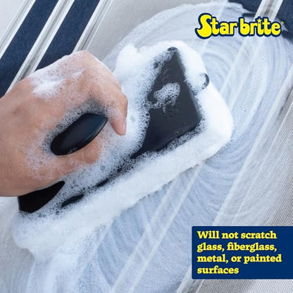 STAR BRITE Fine Super Scrubber Pad - Scratch-Free Cleaning - size: Medium, style: Fine (White)