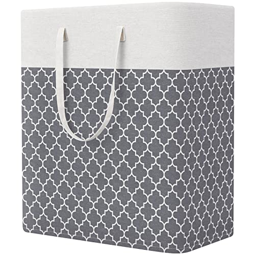 StorageRight Laundry Basket Hamper, 100L Clothes Storage, Clover Grey - color: Clover Grey, size: 100L