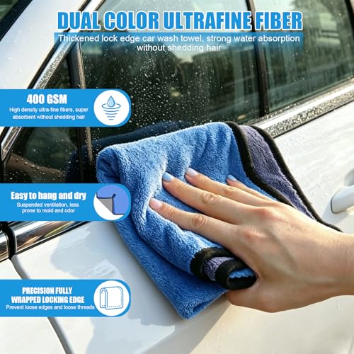 Car Cleaning Kit – MicrofiberTowels & Chamois Cloth for Drying - color: 4 Pack