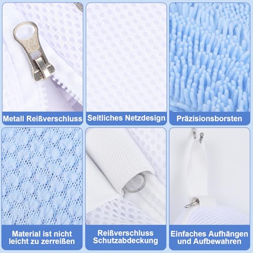 Dntorx 2 PCS Shoe Washing Machine Bags for Washer and Dryer, Blue + White - color: Blue+White