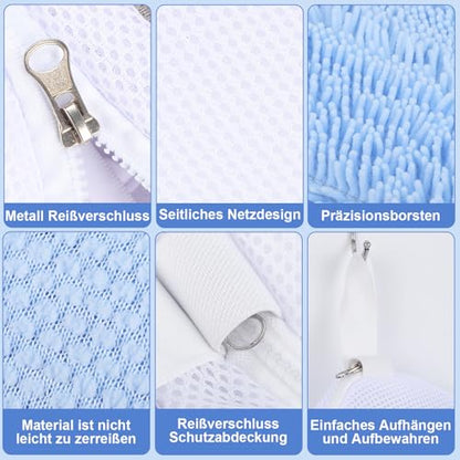 Dntorx 2 PCS Shoe Washing Machine Bags for Washer and Dryer, Blue + White - color: Blue+White