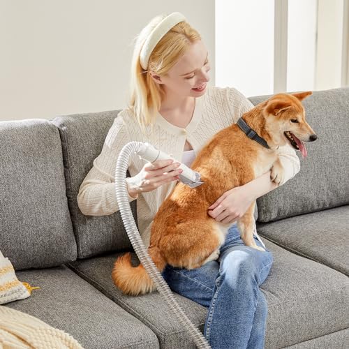 NEWBULIG Pet Grooming Vacuum Kit for Cats and Dogs, 3 Suction Modes - color: White, size: 13.2"×5.9"×8.1"