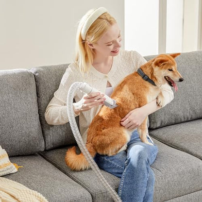 NEWBULIG Pet Grooming Vacuum Kit for Cats and Dogs, 3 Suction Modes - color: White, size: 13.2"×5.9"×8.1"