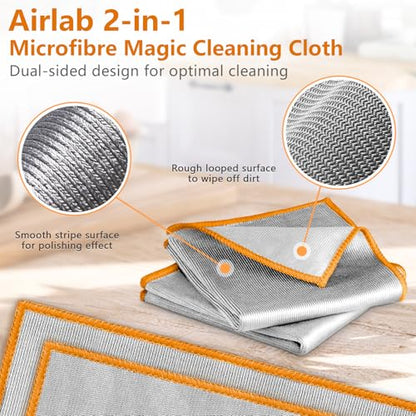 Airlab Glass Polishing Streak Free Miracle Cleaning Cloth, Sliver-Orange - color: Sliver-orange