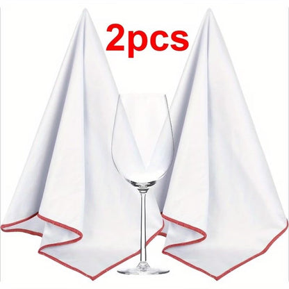 2Pcs Microfiber Glass Cleaning Cloth, Lint Free for Windows, Glasses, Windshields, Mirrors, Stainless Steel, Barware & Crystalware - color: Multicolor