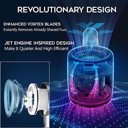 Fabric Shaver Lint Remover Clothes and Furniture - 5 Speeds - Removes Fuzz and Pilling - Bonus Lint Roller - Mugensa Mach5